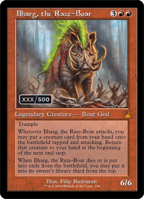 Ilharg, the Raze-Boar (Retro) (Serialized) [Ravnica Remastered] | Boutique FDB TCG