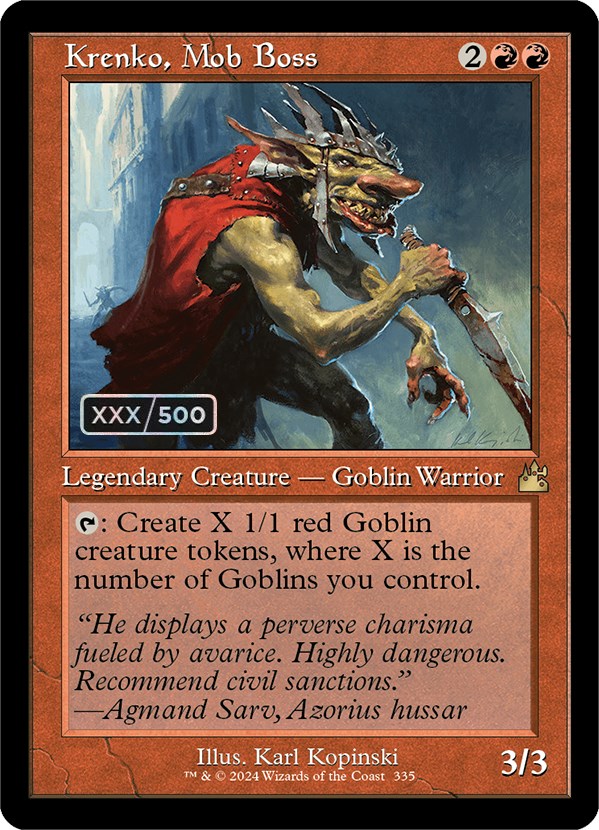Krenko, Mob Boss (Retro) (Serialized) [Ravnica Remastered] | Boutique FDB TCG