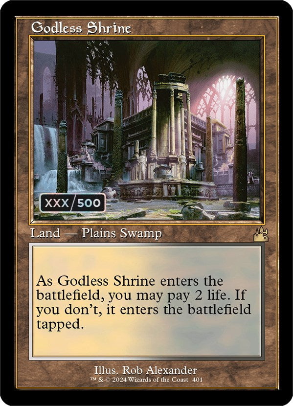 Godless Shrine (Retro) (Serialized) [Ravnica Remastered] | Boutique FDB TCG