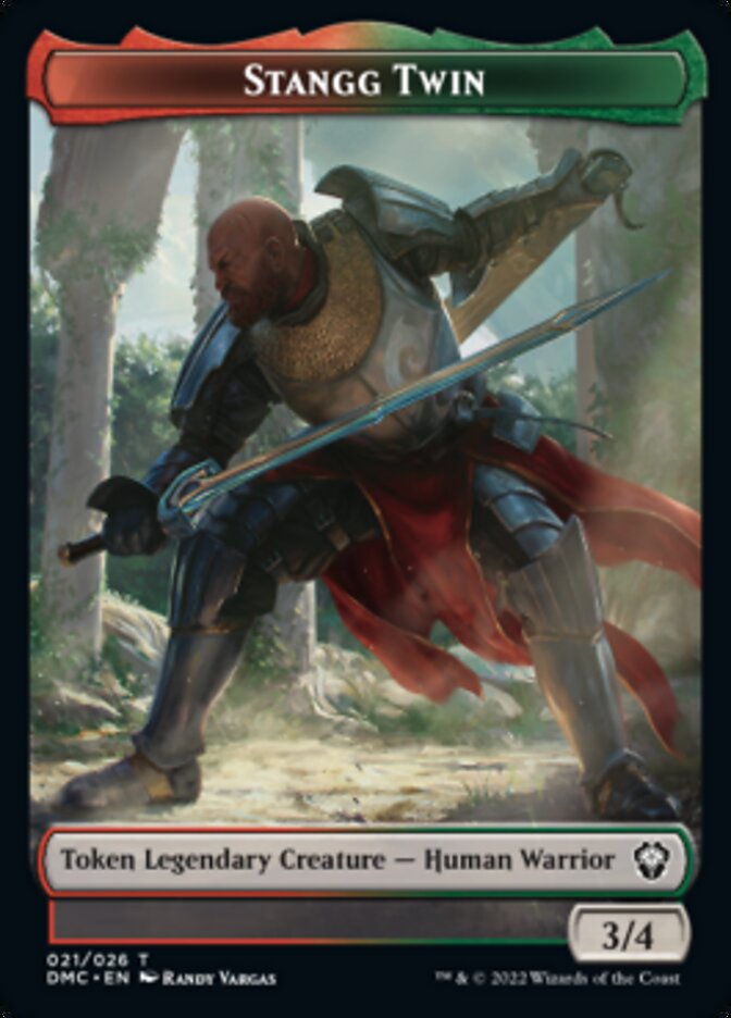 Soldier // Stangg Twin Double-Sided Token [Dominaria United Tokens] | Boutique FDB TCG