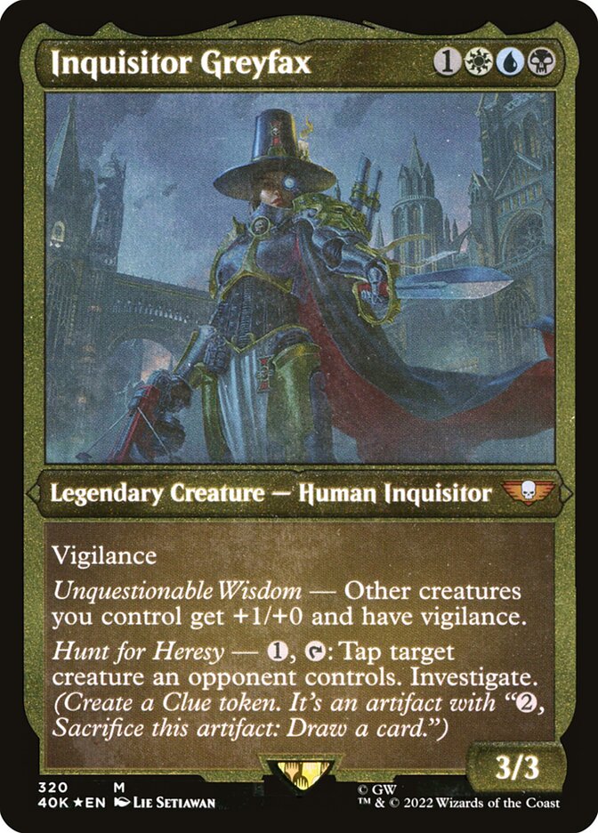 Inquisitor Greyfax (Display Commander) (Etched Foil) [Warhammer 40,000] | Boutique FDB TCG