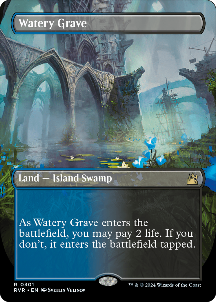 Watery Grave (Borderless) [Ravnica Remastered] | Boutique FDB TCG