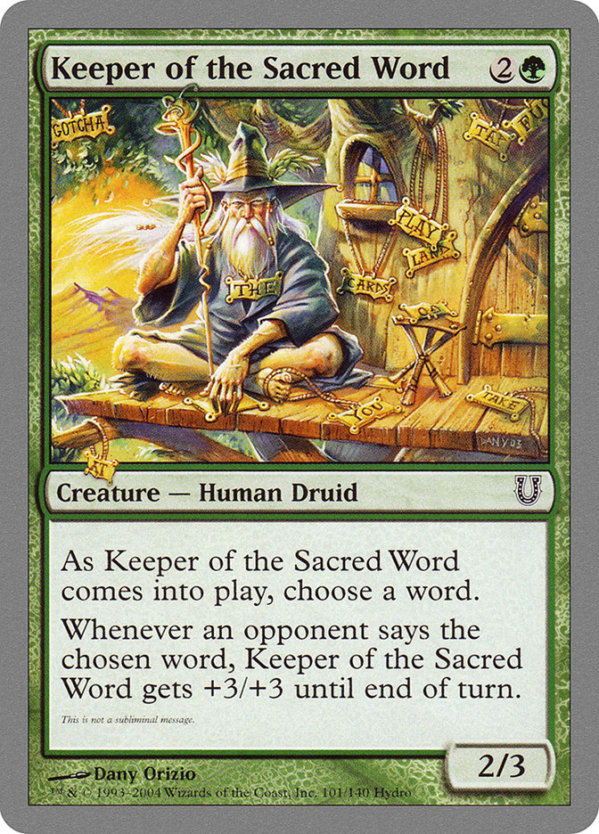 Keeper of the Sacred Word [Unhinged] | Boutique FDB TCG