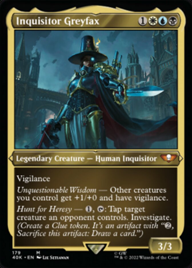 Inquisitor Greyfax (Display Commander) (Surge Foil) [Warhammer 40,000] | Boutique FDB TCG