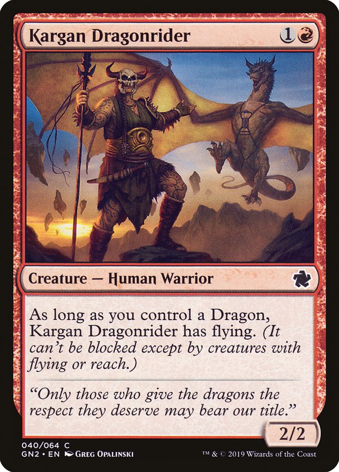 Kargan Dragonrider [Game Night 2019] | Boutique FDB TCG