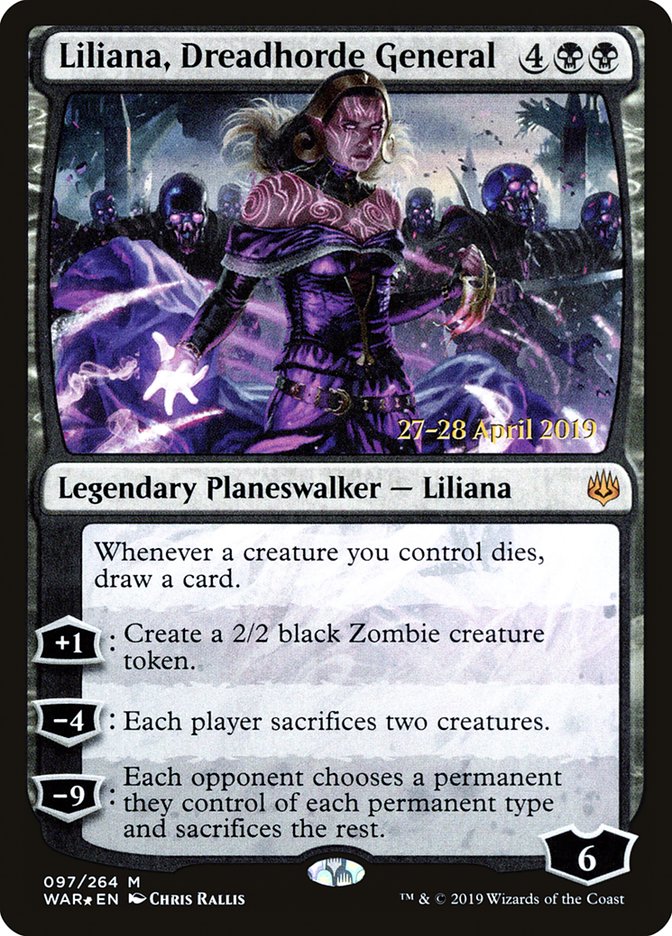 Liliana, Dreadhorde General [War of the Spark Prerelease Promos] | Boutique FDB TCG