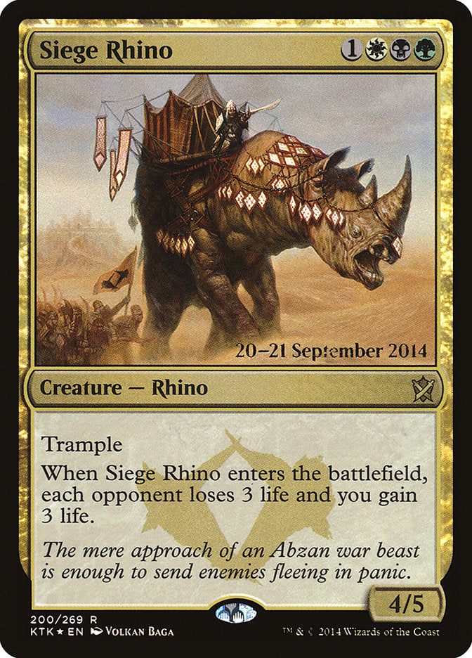Siege Rhino [Khans of Tarkir Prerelease Promos] | Boutique FDB TCG