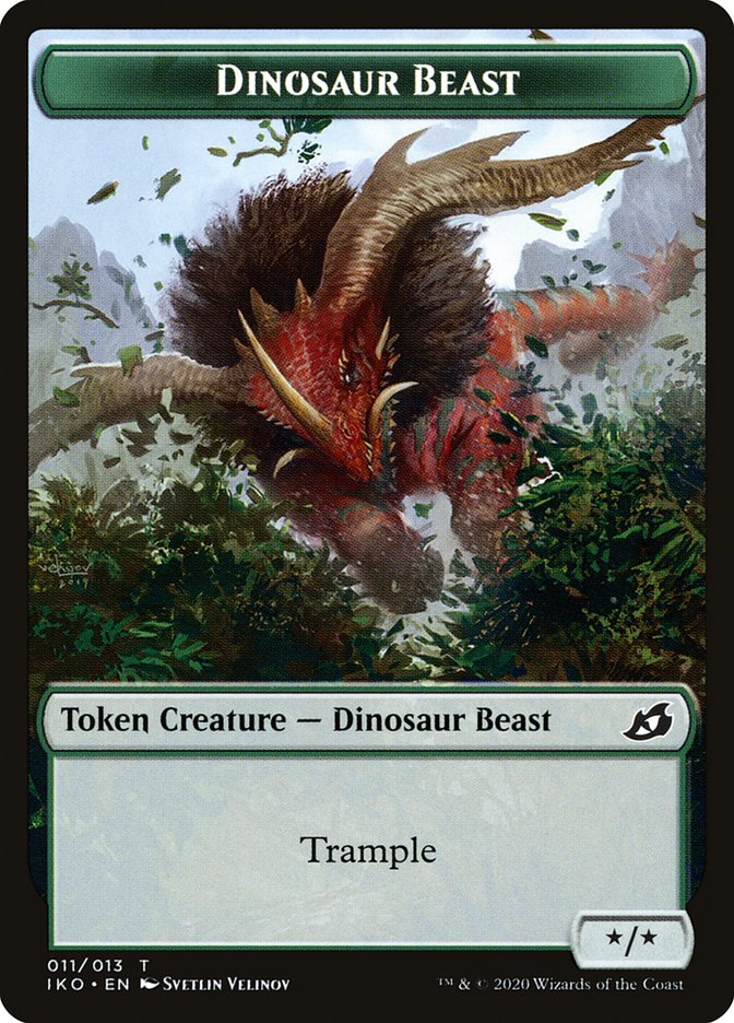 Dinosaur Beast Token [Ikoria: Lair of Behemoths Tokens] | Boutique FDB TCG