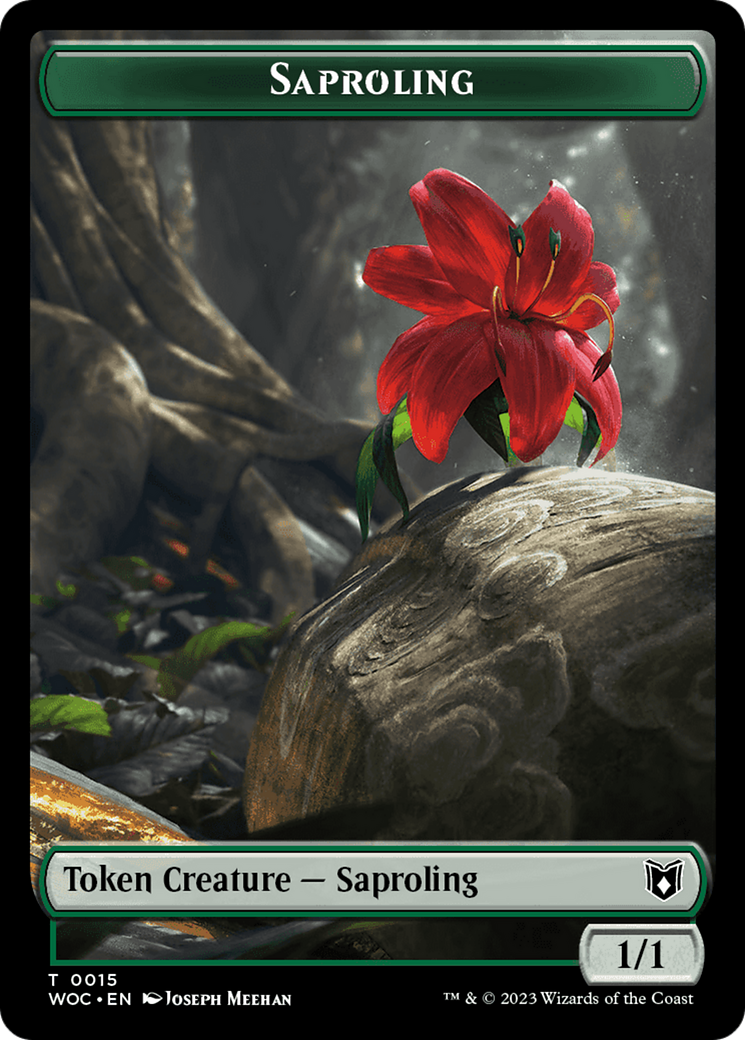 Faerie // Saproling Double-Sided Token [Wilds of Eldraine Commander Tokens] | Boutique FDB TCG