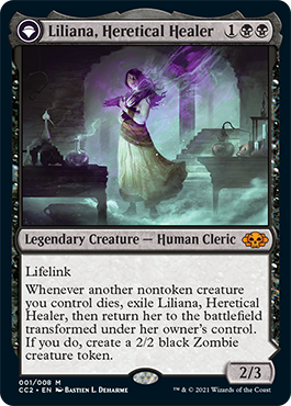 Liliana, Heretical Healer // Liliana, Defiant Necromancer [Commander Collection: Black] | Boutique FDB TCG