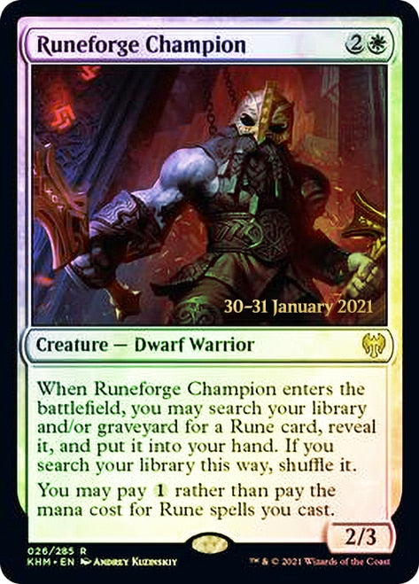 Runeforge Champion [Kaldheim Prerelease Promos] | Boutique FDB TCG
