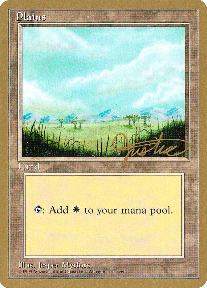 Plains (mj365) (Mark Justice) [Pro Tour Collector Set] | Boutique FDB TCG