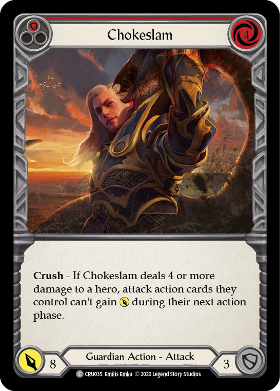 Chokeslam (Red) [CRU035] (Crucible of War)  1st Edition Rainbow Foil | Boutique FDB TCG