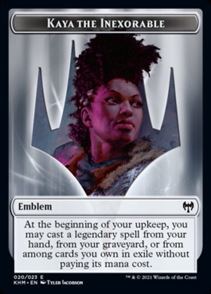 Kaya the Inexorable Emblem [Kaldheim Tokens] | Boutique FDB TCG