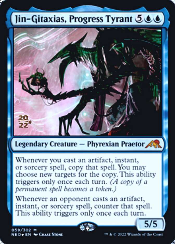 Jin-Gitaxias, Progress Tyrant [Kamigawa: Neon Dynasty Prerelease Promos] | Boutique FDB TCG