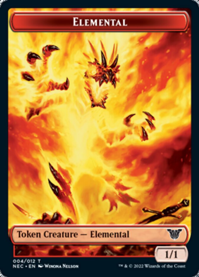 Elemental // Spirit (009) Double-Sided Token [Kamigawa: Neon Dynasty Commander Tokens] | Boutique FDB TCG