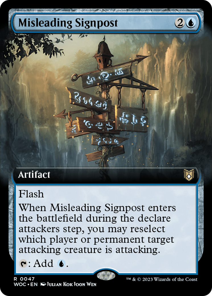 Misleading Signpost (Extended Art) [Wilds of Eldraine Commander] | Boutique FDB TCG