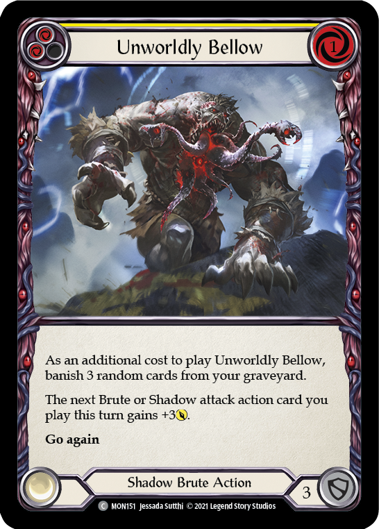 Unworldly Bellow (Yellow) [MON151] (Monarch)  1st Edition Normal | Boutique FDB TCG