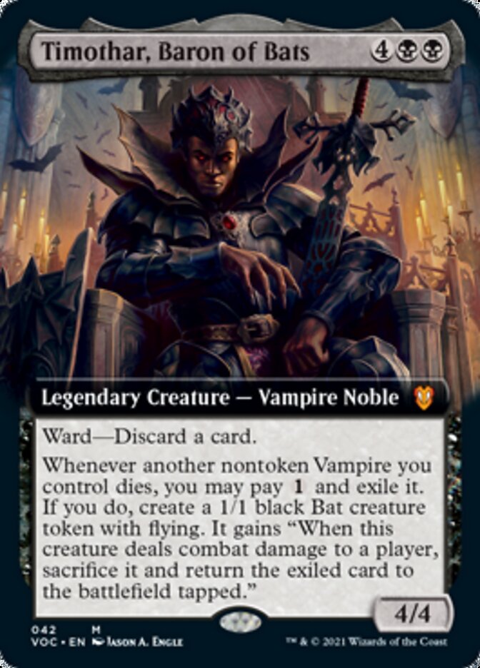 Timothar, Baron of Bats (Extended Art) [Innistrad: Crimson Vow Commander] | Boutique FDB TCG