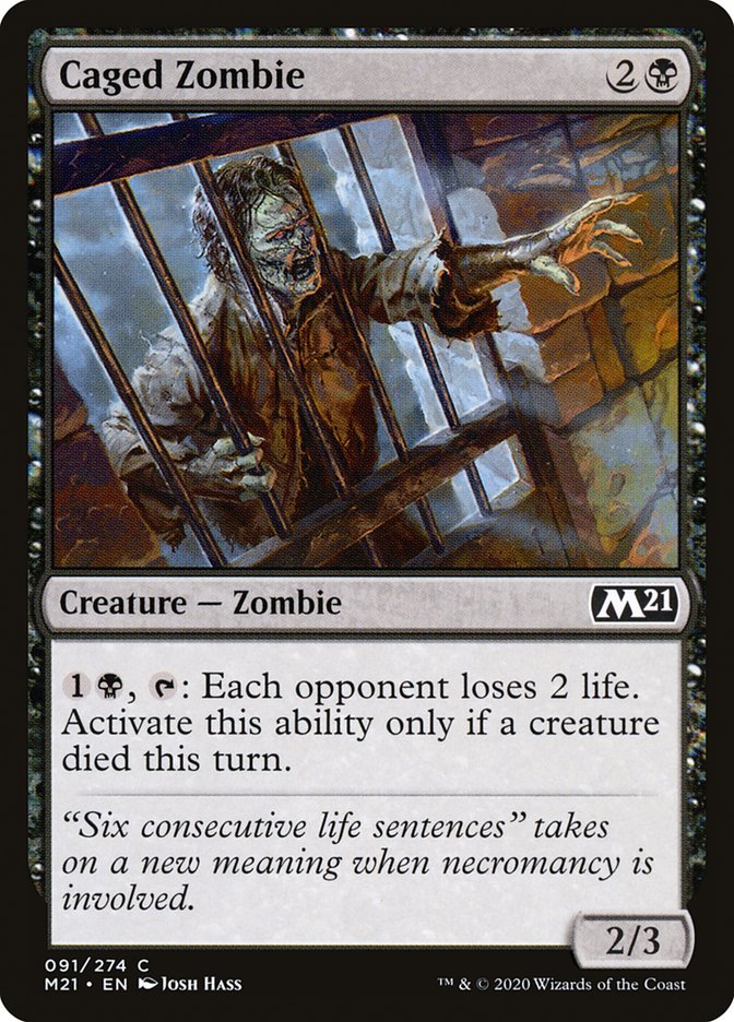 Caged Zombie [Core Set 2021] | Boutique FDB TCG