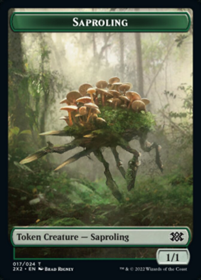 Saproling // Phyrexian Golem Double-Sided Token [Double Masters 2022 Tokens] | Boutique FDB TCG