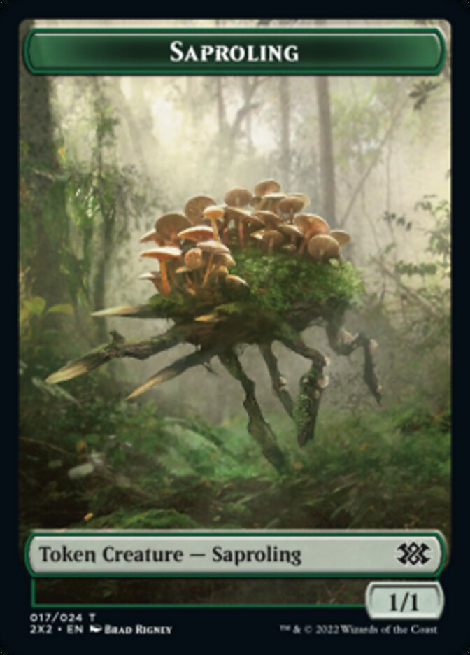 Saproling // Treasure Double-Sided Token [Double Masters 2022 Tokens] | Boutique FDB TCG