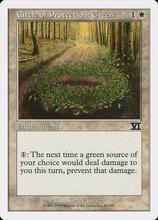 Circle of Protection: Green [Classic Sixth Edition] | Boutique FDB TCG