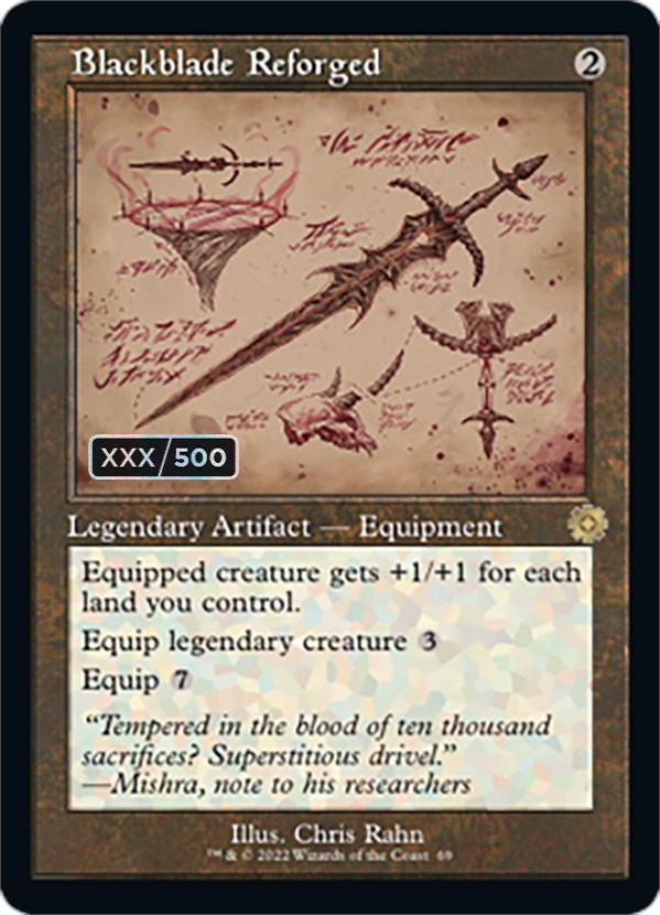 Blackblade Reforged (Retro Schematic) (Serialized) [The Brothers' War Retro Artifacts] | Boutique FDB TCG