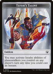 First Mate Ragavan // Teferi's Talent Emblem Double-Sided Token [March of the Machine Commander Tokens] | Boutique FDB TCG