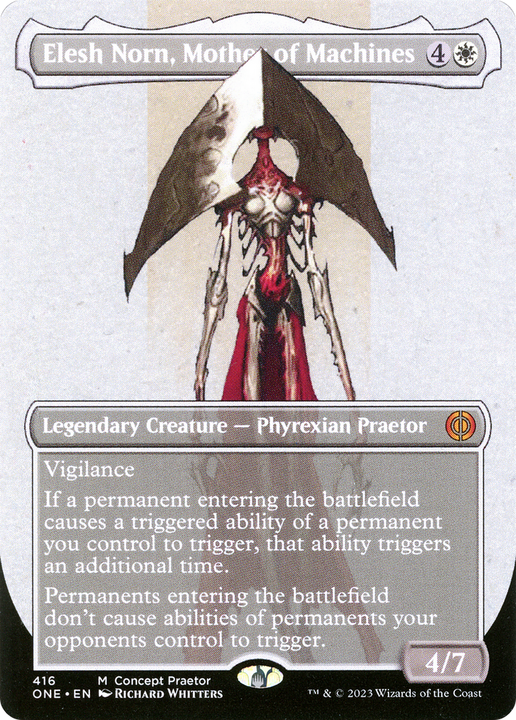 Elesh Norn, Mother of Machines (Borderless Concept Praetors) [Phyrexia: All Will Be One] | Boutique FDB TCG