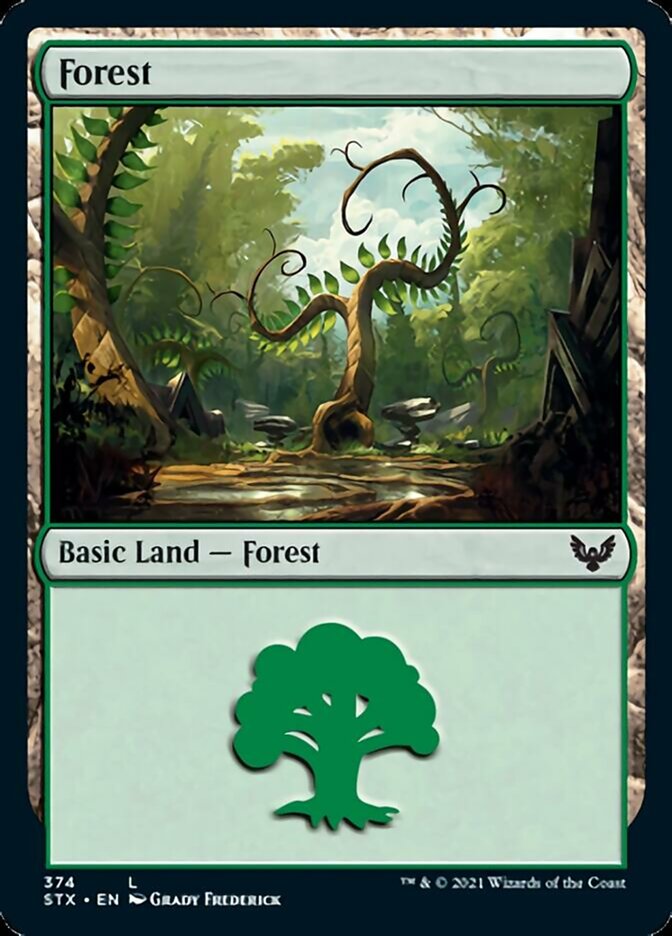 Forest (374) [Strixhaven: School of Mages] | Boutique FDB TCG