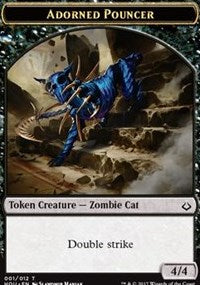 Adorned Pouncer // Warrior Double-Sided Token [Hour of Devastation Tokens] | Boutique FDB TCG