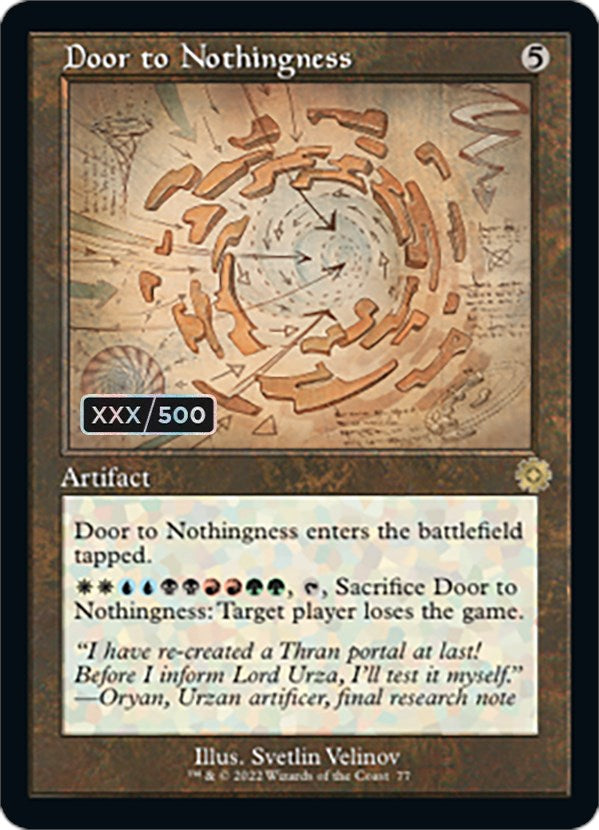 Door to Nothingness (Retro Schematic) (Serialized) [The Brothers' War Retro Artifacts] | Boutique FDB TCG