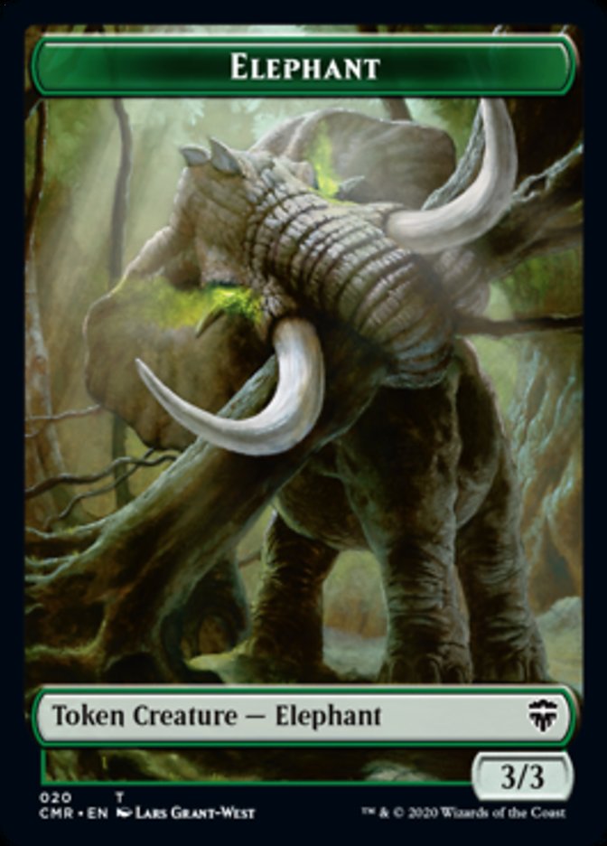 Elephant // Soldier Double-Sided Token [Commander Legends Tokens] | Boutique FDB TCG