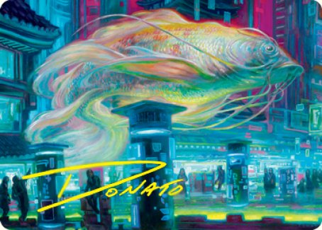 Skyswimmer Koi Art Card (Gold-Stamped Signature) [Kamigawa: Neon Dynasty Art Series] | Boutique FDB TCG