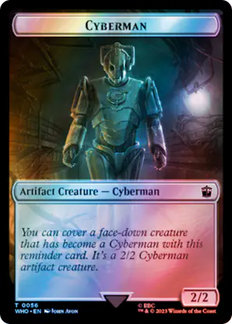 Fish // Cyberman Double-Sided Token (Surge Foil) [Doctor Who Tokens] | Boutique FDB TCG