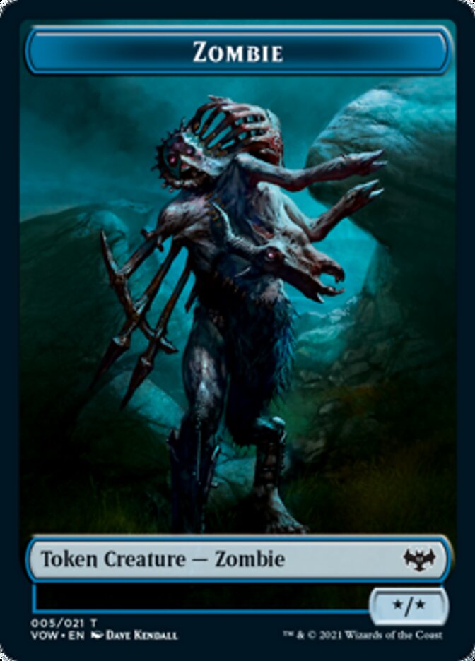 Blood // Zombie (005) Double-Sided Token [Innistrad: Crimson Vow Tokens] | Boutique FDB TCG