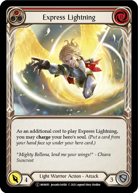 Express Lightning (Red) [U-MON051-RF] (Monarch Unlimited)  Unlimited Rainbow Foil | Boutique FDB TCG