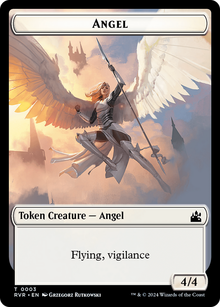 Elf Knight // Angel (0003) Double-Sided Token [Ravnica Remastered Tokens] | Boutique FDB TCG