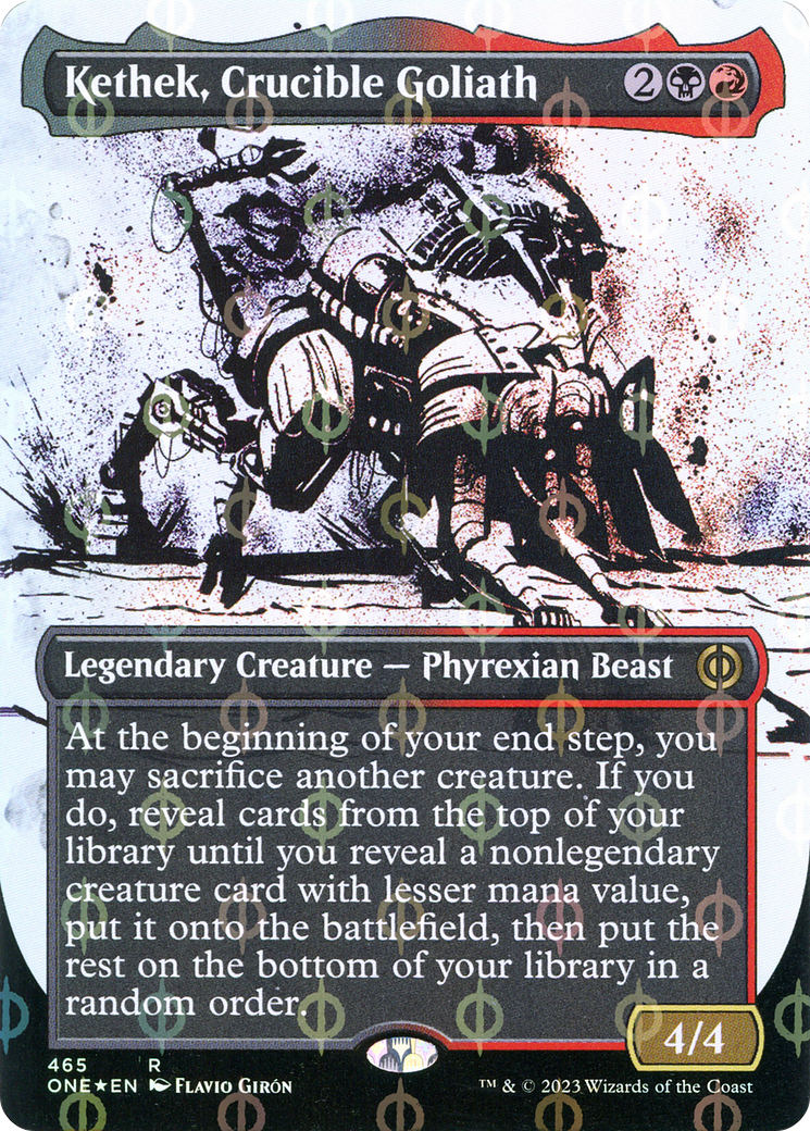 Kethek, Crucible Goliath (Borderless Ichor Step-and-Compleat Foil) [Phyrexia: All Will Be One] | Boutique FDB TCG