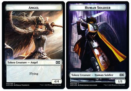 Angel // Human Soldier Double-Sided Token [Double Masters Tokens] | Boutique FDB TCG