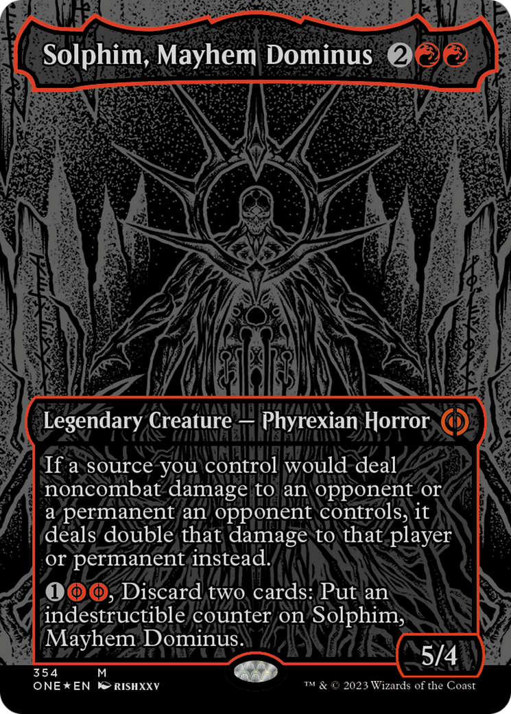 Solphim, Mayhem Dominus (Oil Slick Raised Foil) [Phyrexia: All Will Be One] | Boutique FDB TCG