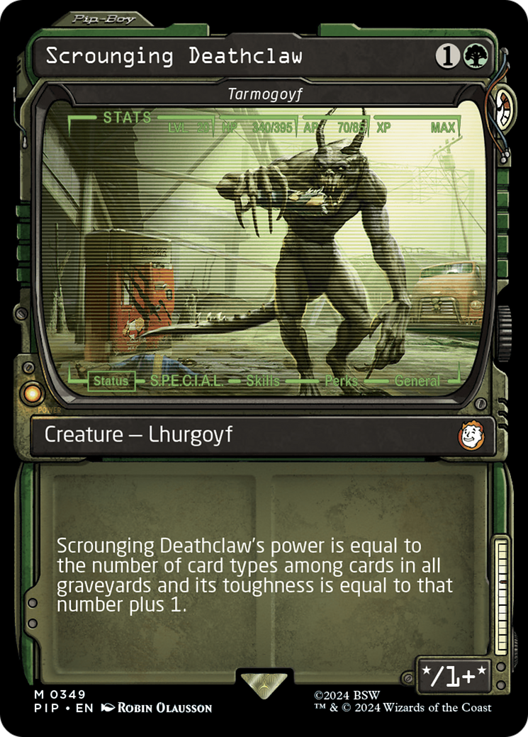 Scrounging Deathclaw - Tarmogoyf (Showcase) [Fallout] | Boutique FDB TCG