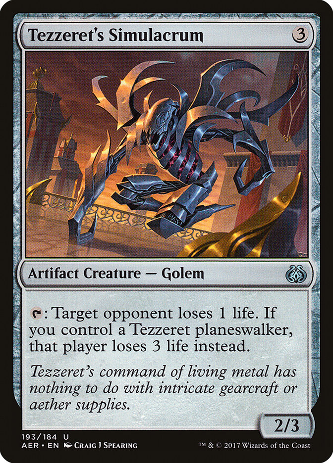 Tezzeret's Simulacrum [Aether Revolt] | Boutique FDB TCG