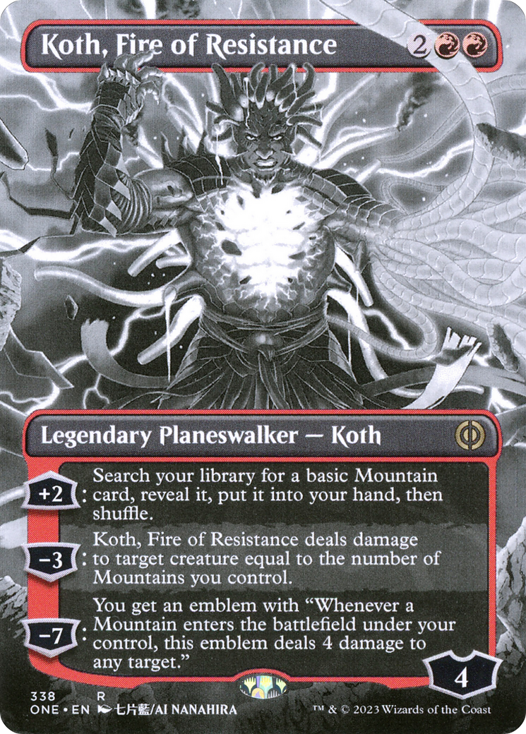 Koth, Fire of Resistance (Borderless Manga) [Phyrexia: All Will Be One] | Boutique FDB TCG