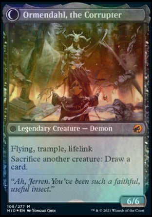 Jerren, Corrupted Bishop // Ormendahl, the Corrupted [Innistrad: Midnight Hunt Prerelease Promos] | Boutique FDB TCG