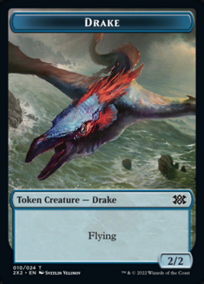 Drake // Aven Initiate Double-Sided Token [Double Masters 2022 Tokens] | Boutique FDB TCG
