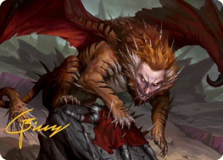 Manticore Art Card (Gold-Stamped Signature) [Dungeons & Dragons: Adventures in the Forgotten Realms Art Series] | Boutique FDB TCG