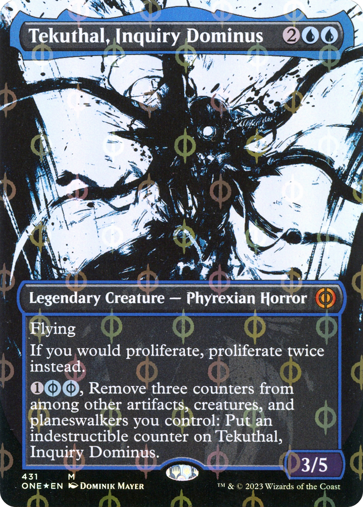 Tekuthal, Inquiry Dominus (Borderless Ichor Step-and-Compleat Foil) [Phyrexia: All Will Be One] | Boutique FDB TCG