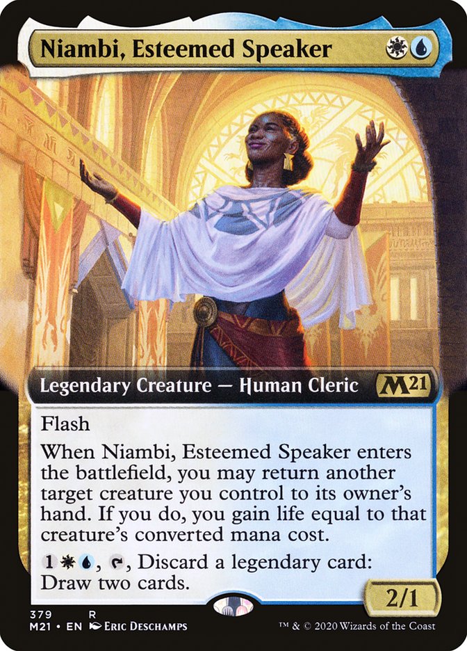 Niambi, Esteemed Speaker (Extended Art) [Core Set 2021] | Boutique FDB TCG